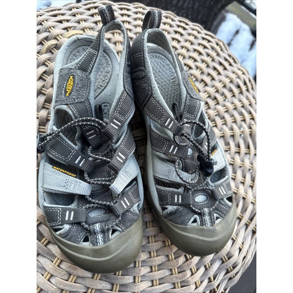 Keen Whisper Sport Sandals Womens US 7 37.5 Water Trail Shoes Black Gray Hiking